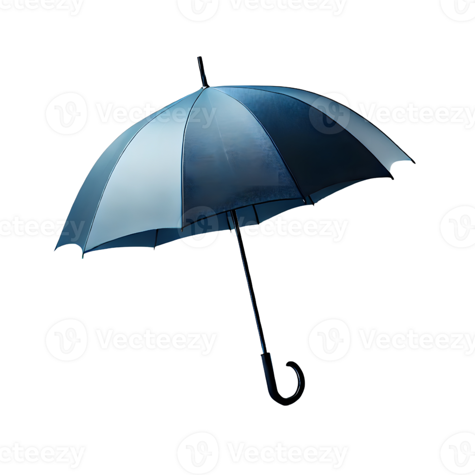 Modern Blue Umbrella with Curved Handle png