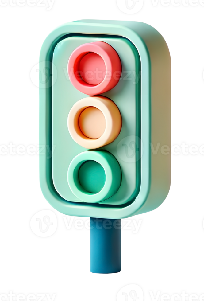 traffic light 3d Icon Urban City Life Theme Illustration png