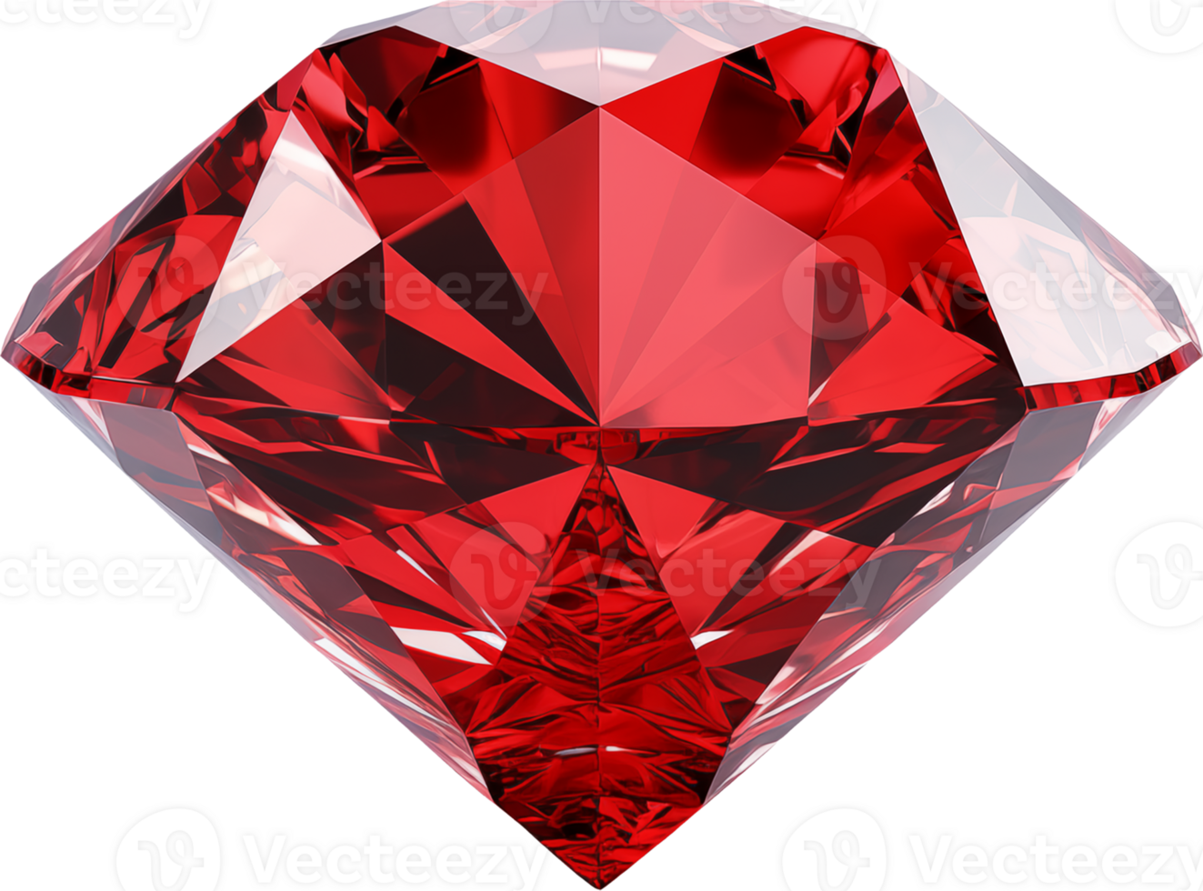 Red diamond isolated on transparent background png