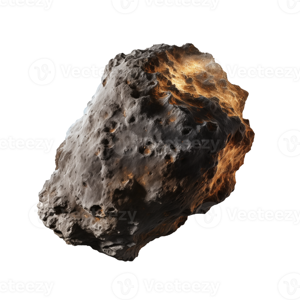 Flying asteroid isolated on transparent background png