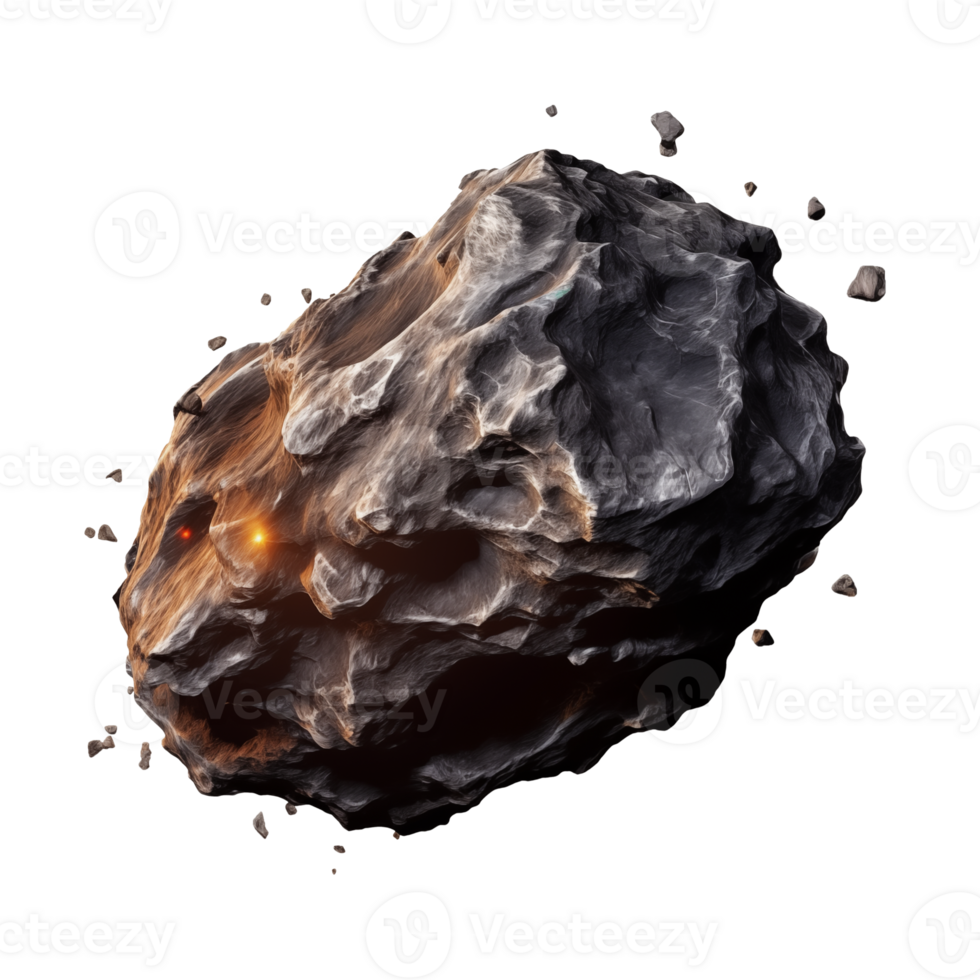 Flying asteroid isolated on transparent background png