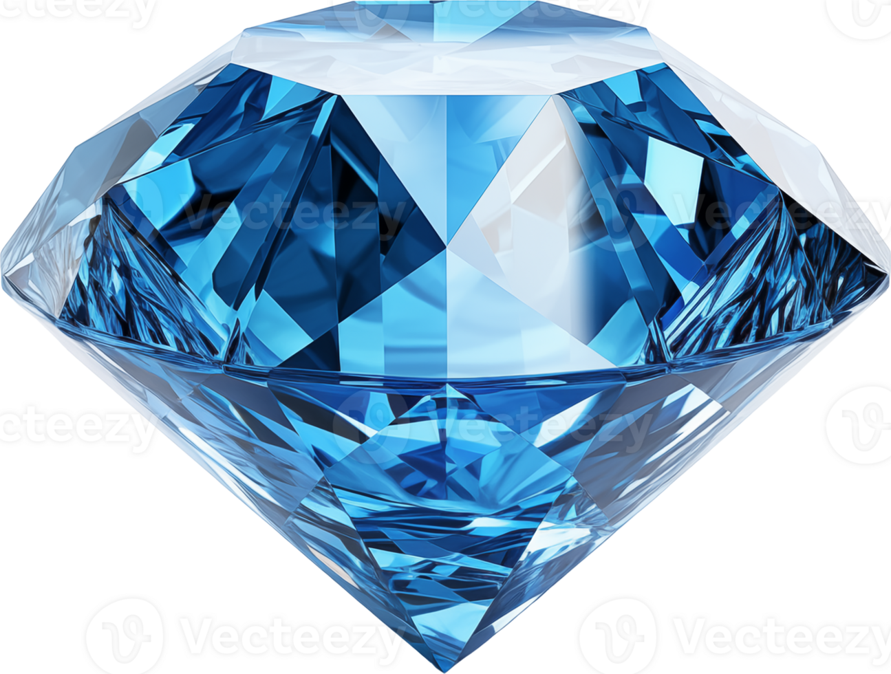 Blue diamond isolated on transparent background png