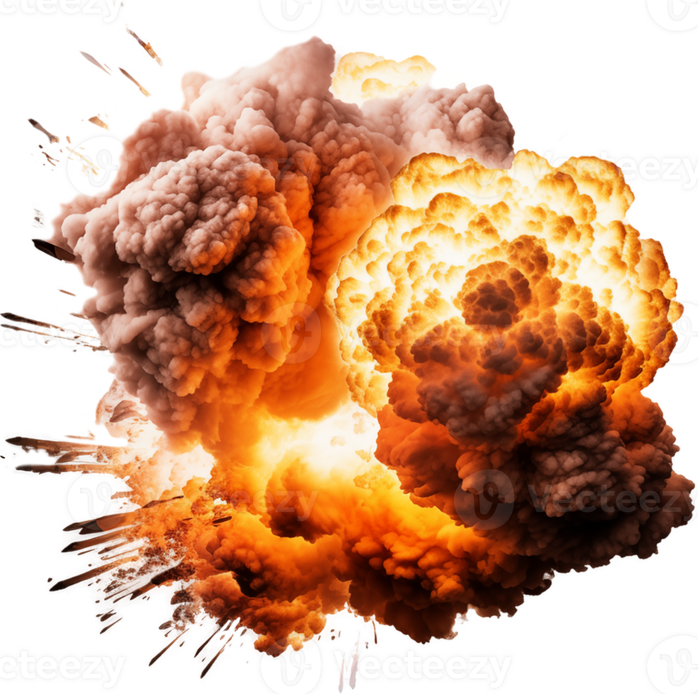 Bomb explosion isolated on transparent background png