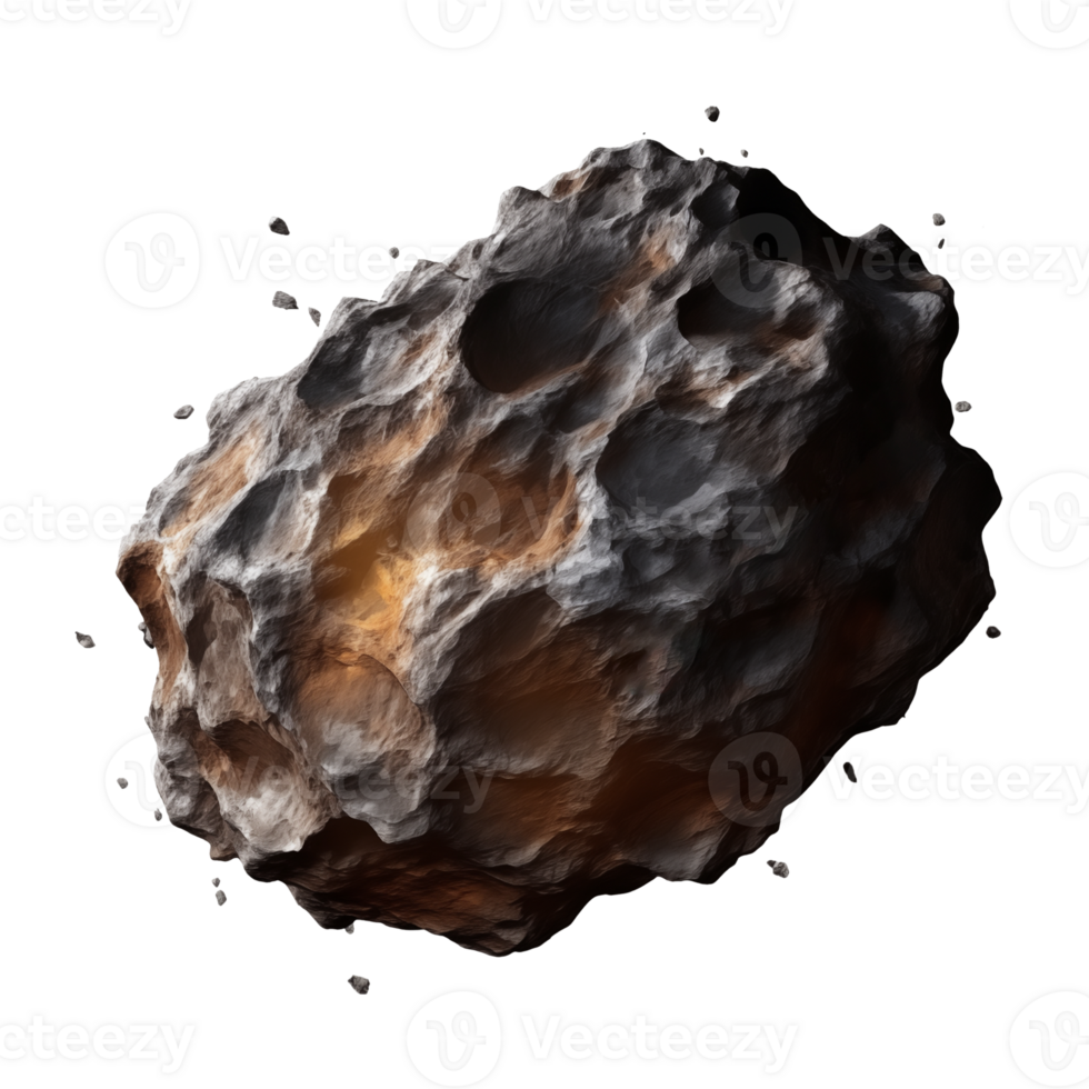 Flying asteroid isolated on transparent background png