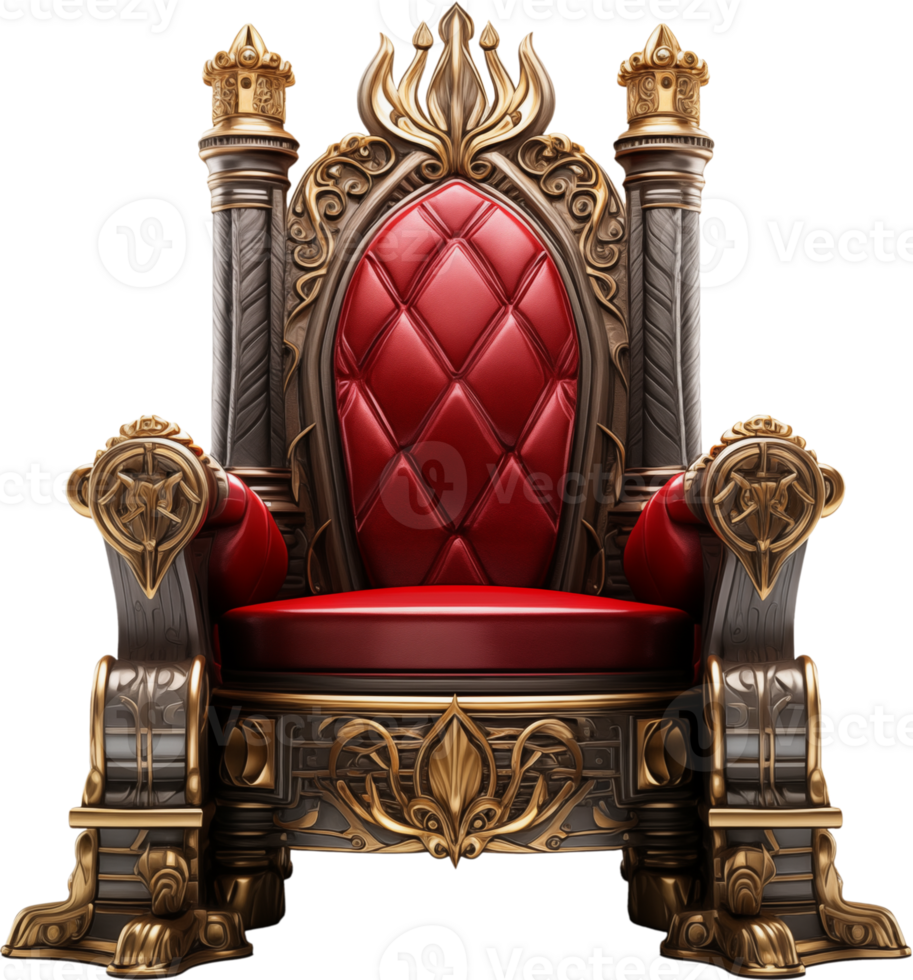 Red throne king armchair png
