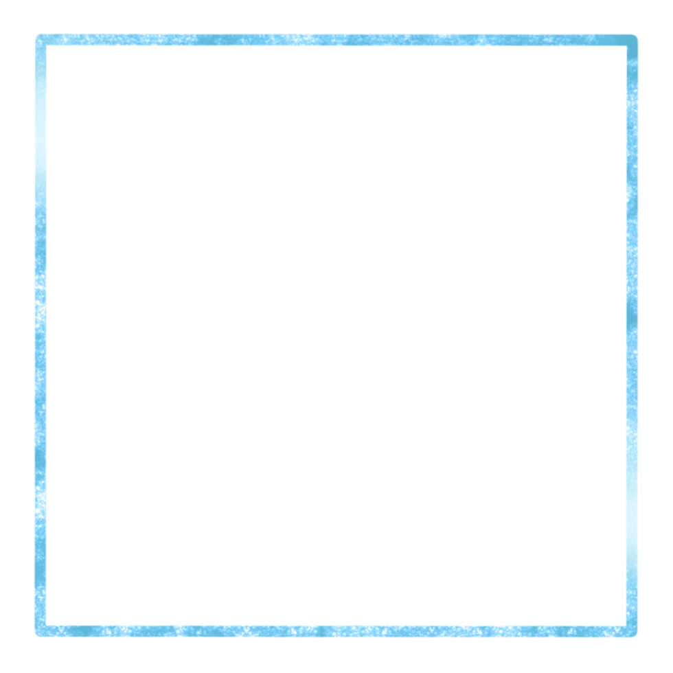 Light Blue Glittery Square Frame on a Transparent Background png