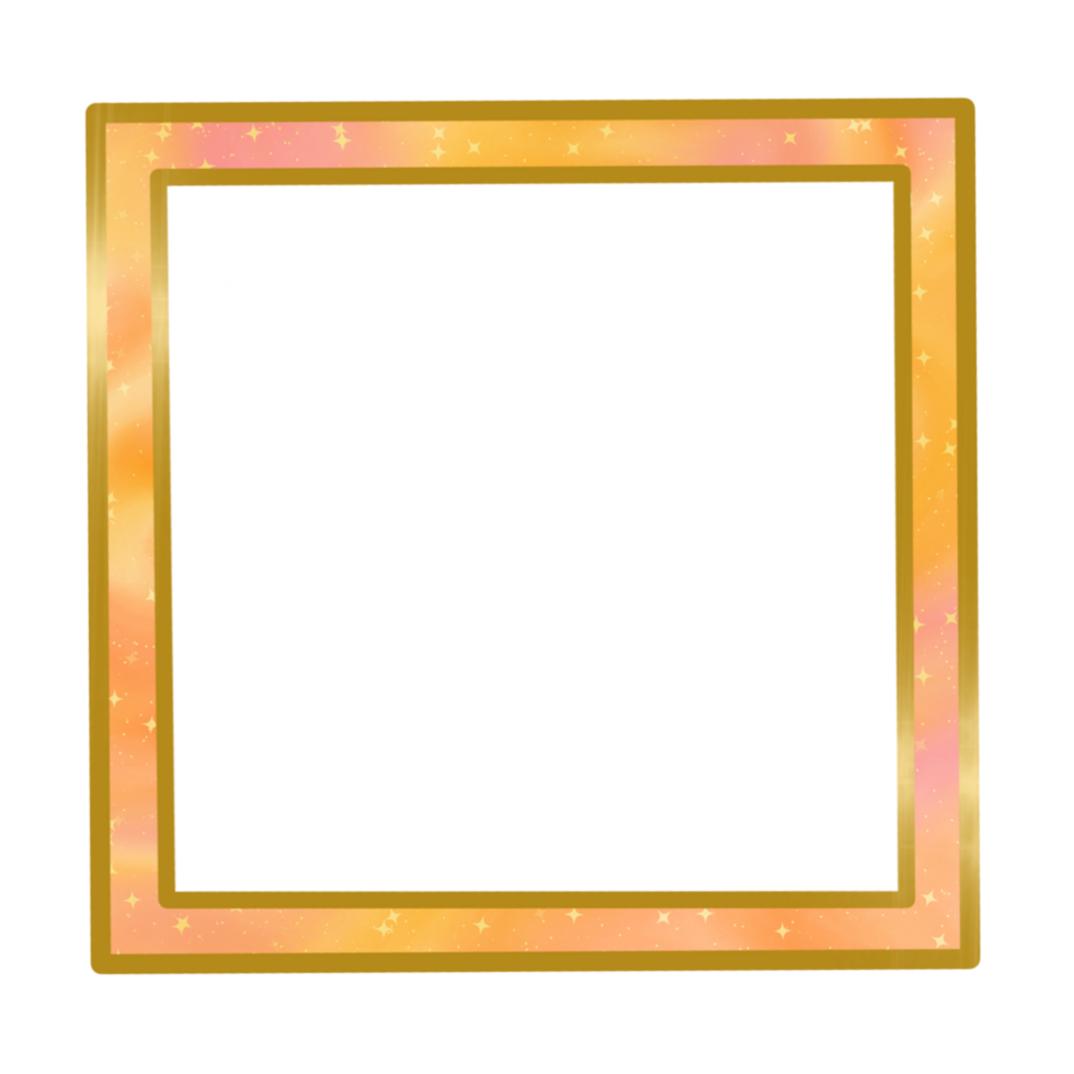 Orange, Yellow and Pink Square Abstract Square Frame png