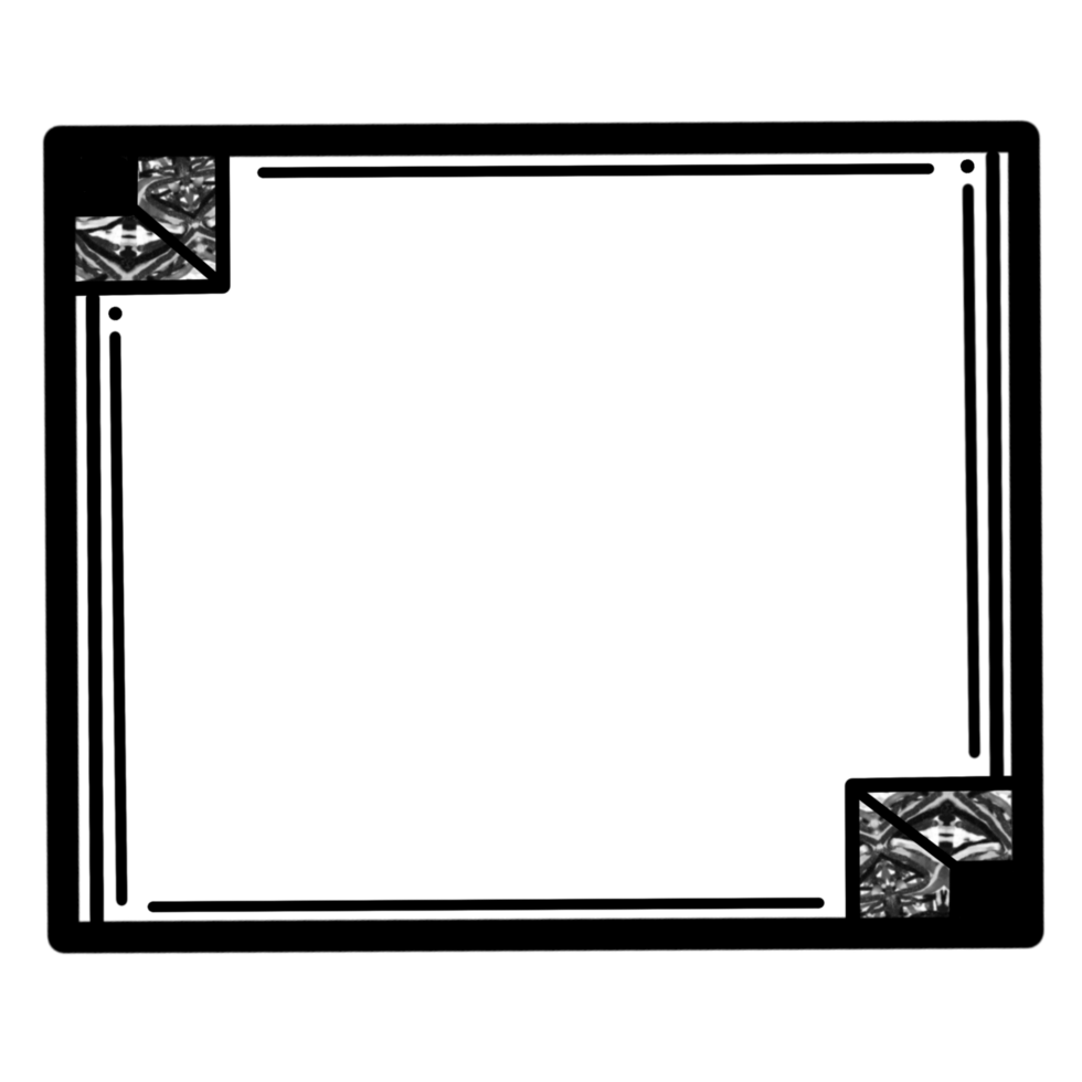 Decorative Black Square Frame on a Transparent Background png