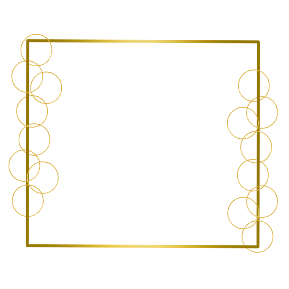 Golden Square Frame with Circles png