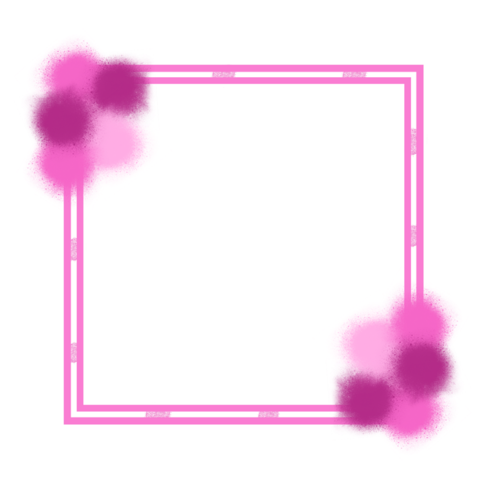 Pink Decorative Square Frame on a Transparent Background png