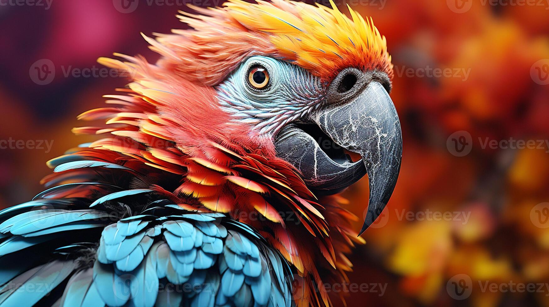 Feathered elegance in a colorful nature backdrop photo