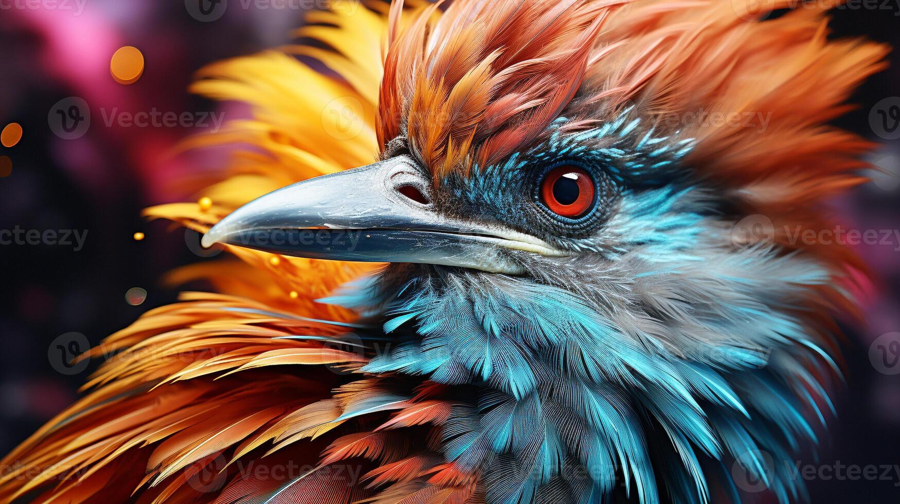 Feathered elegance in a colorful nature backdrop photo