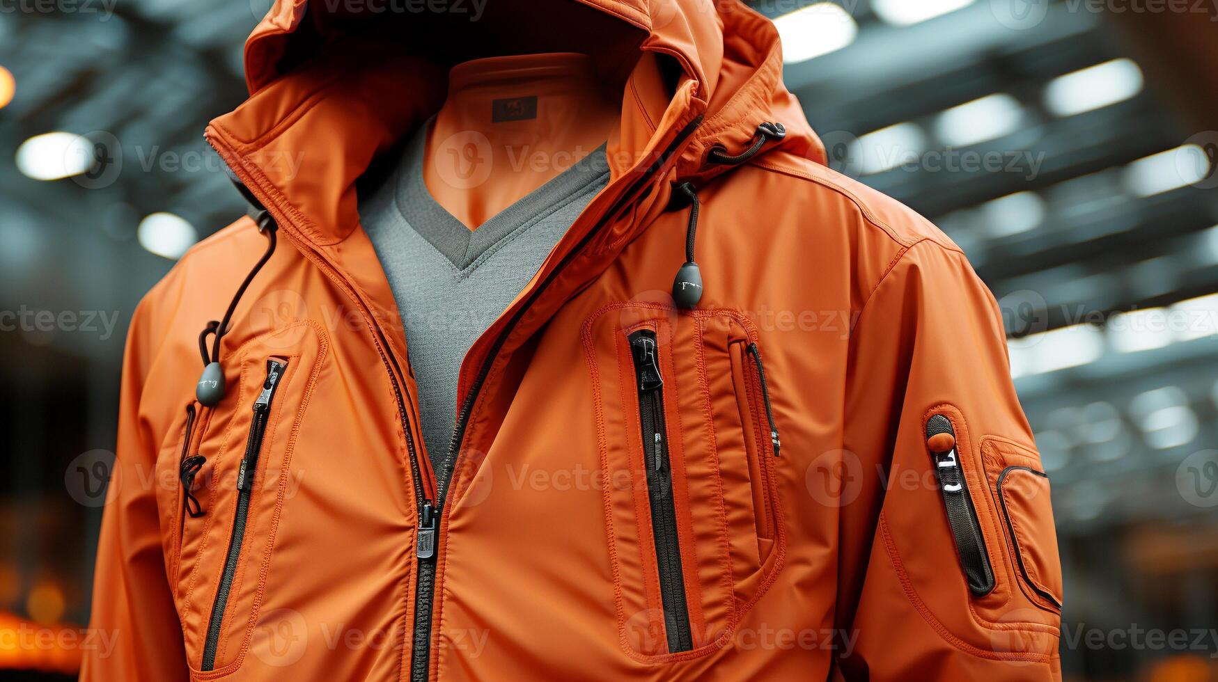 Fashionable modern hooded jacket photo