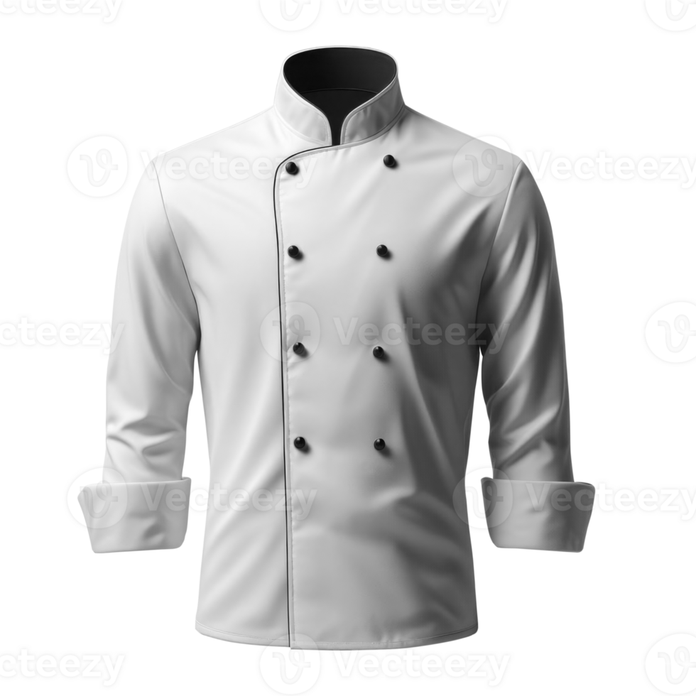 White chef cooks jacket isolated on transparent background png