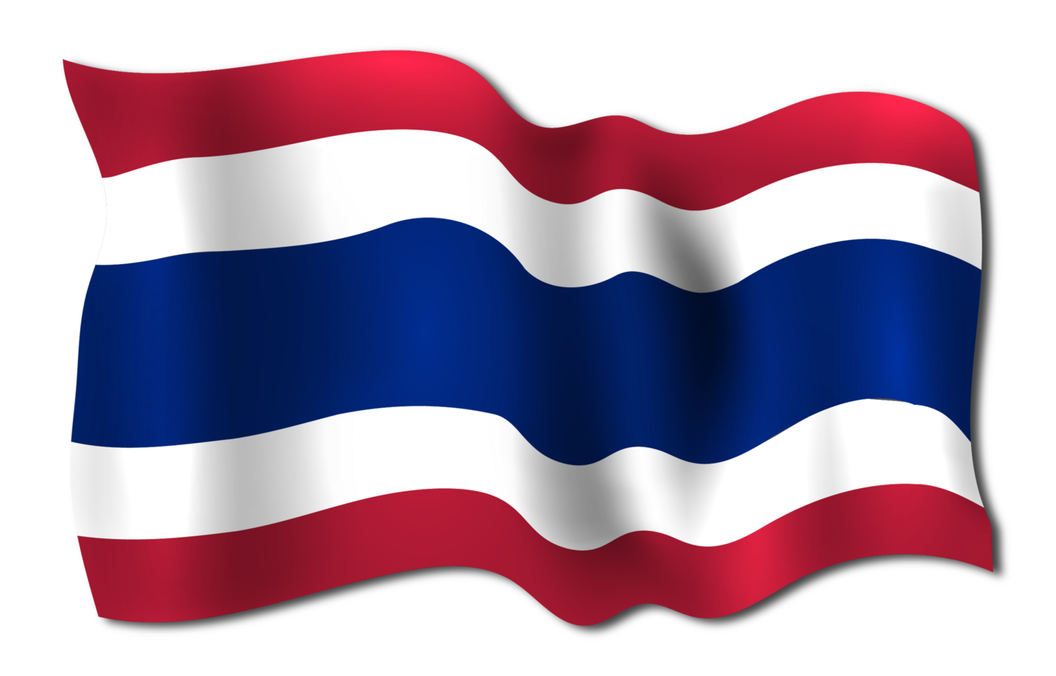 Waving flag of Thailand. State symbol of the Kingdom of Thailand png