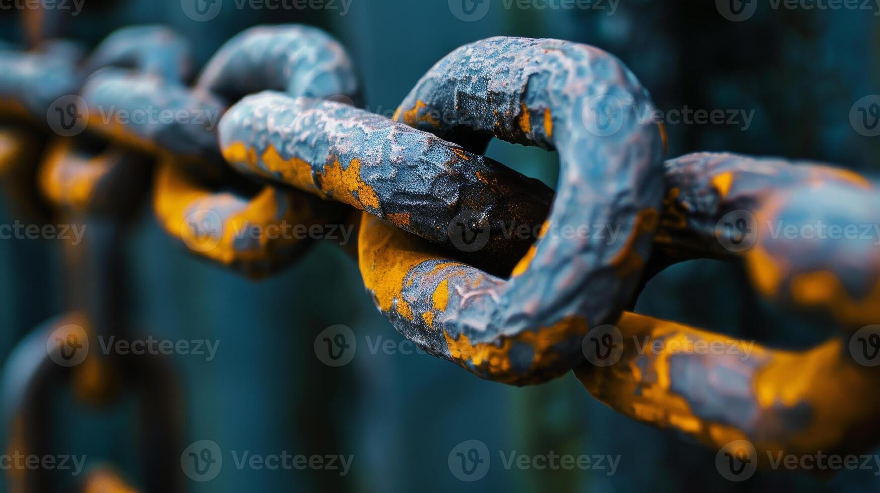 Close Up of Rusty Chain. AI-generated photo