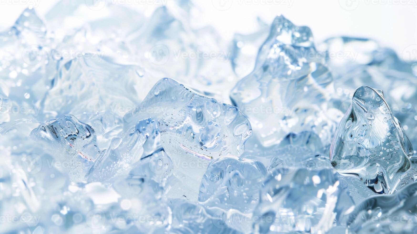 Pile of Ice Cubes on Table. AI-generated photo
