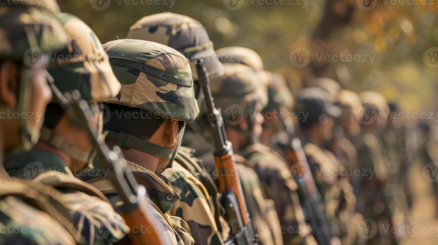 Soldiers Standing in Line. AI-generated photo