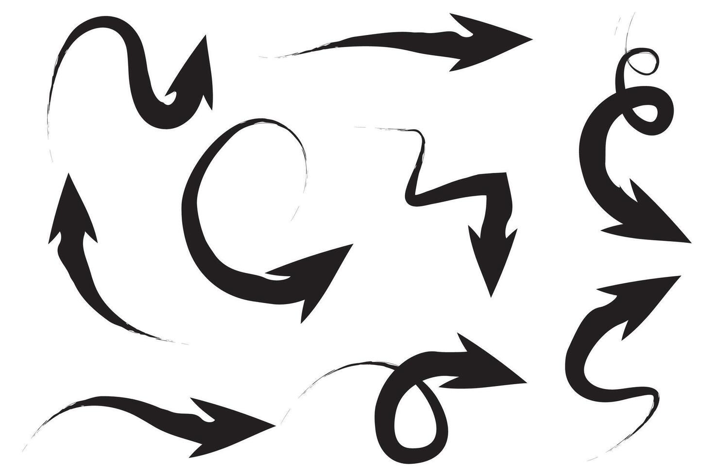 set of hand drawn arrows . doodle design elements. Illustration on white background.for business infographic, banner, web and concept design. vector