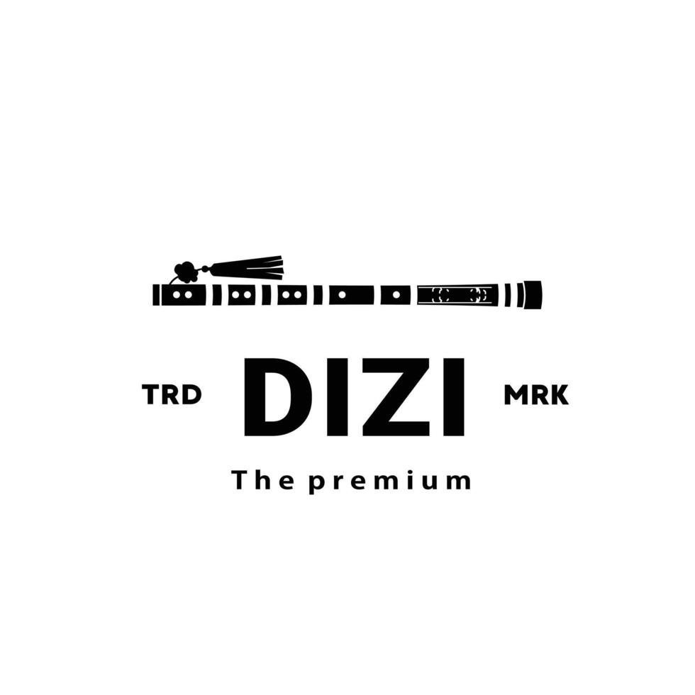 Illustration of a logo of a traditional Chinese musical instrument, a silhouette of a dizi suitable for music stores and communities. vector