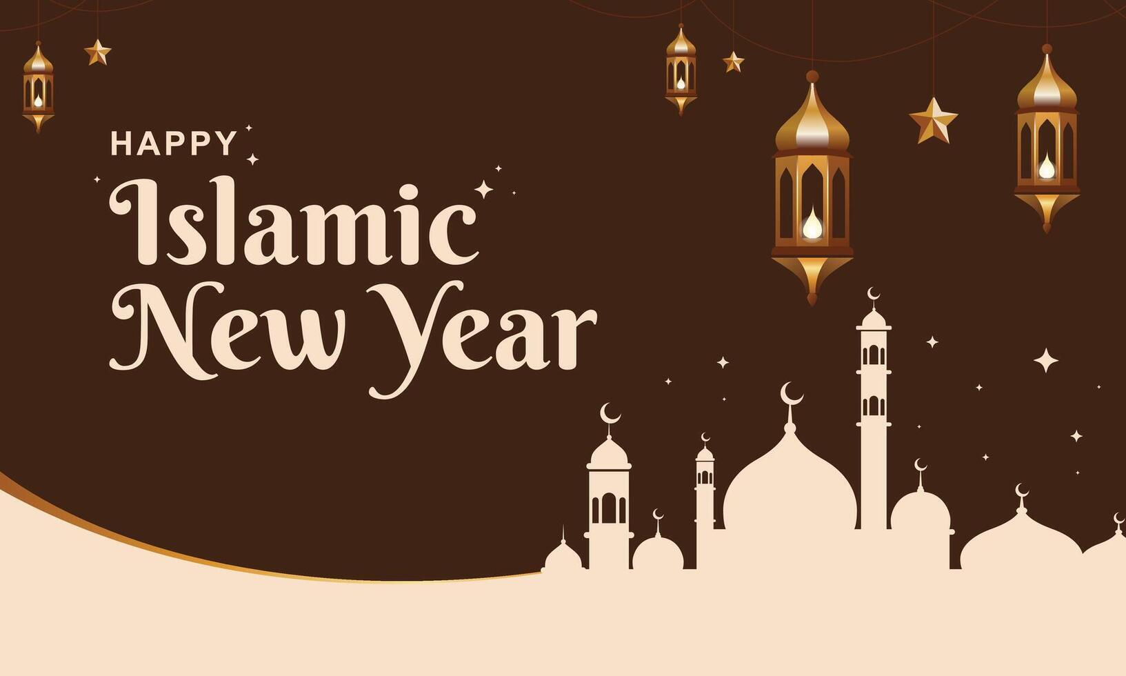 Islamic New Year Celebration Template vector