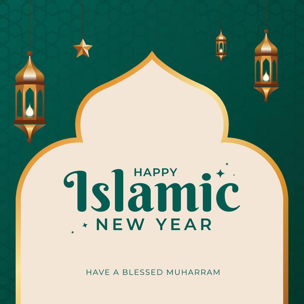 Template For Islamic New Year Celebration vector