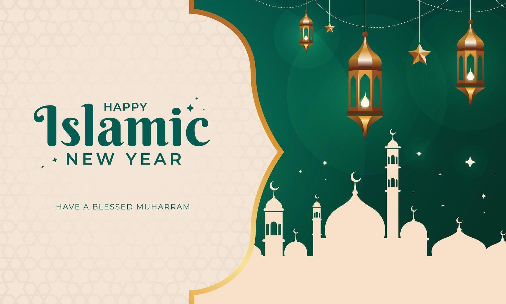 Horizontal Template For Islamic New Year Celebration vector