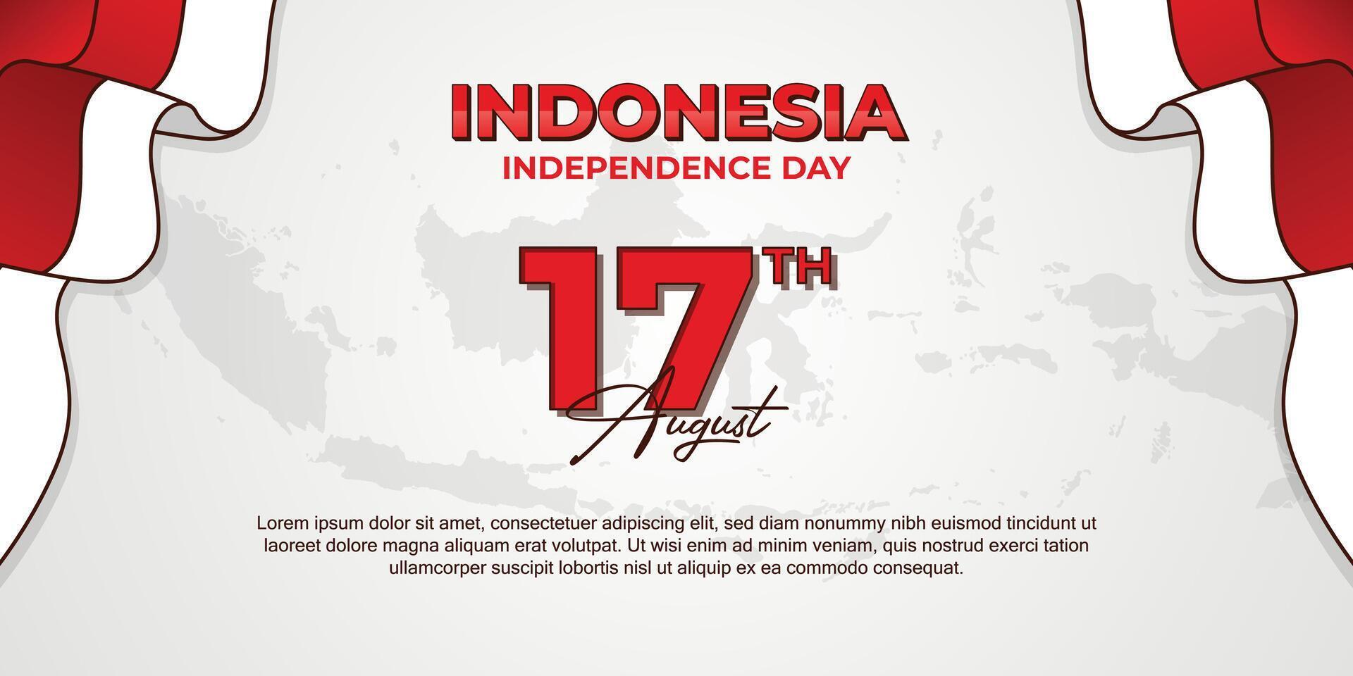 Horizontal Banner Template for Indonesia Independence Day Celebration vector
