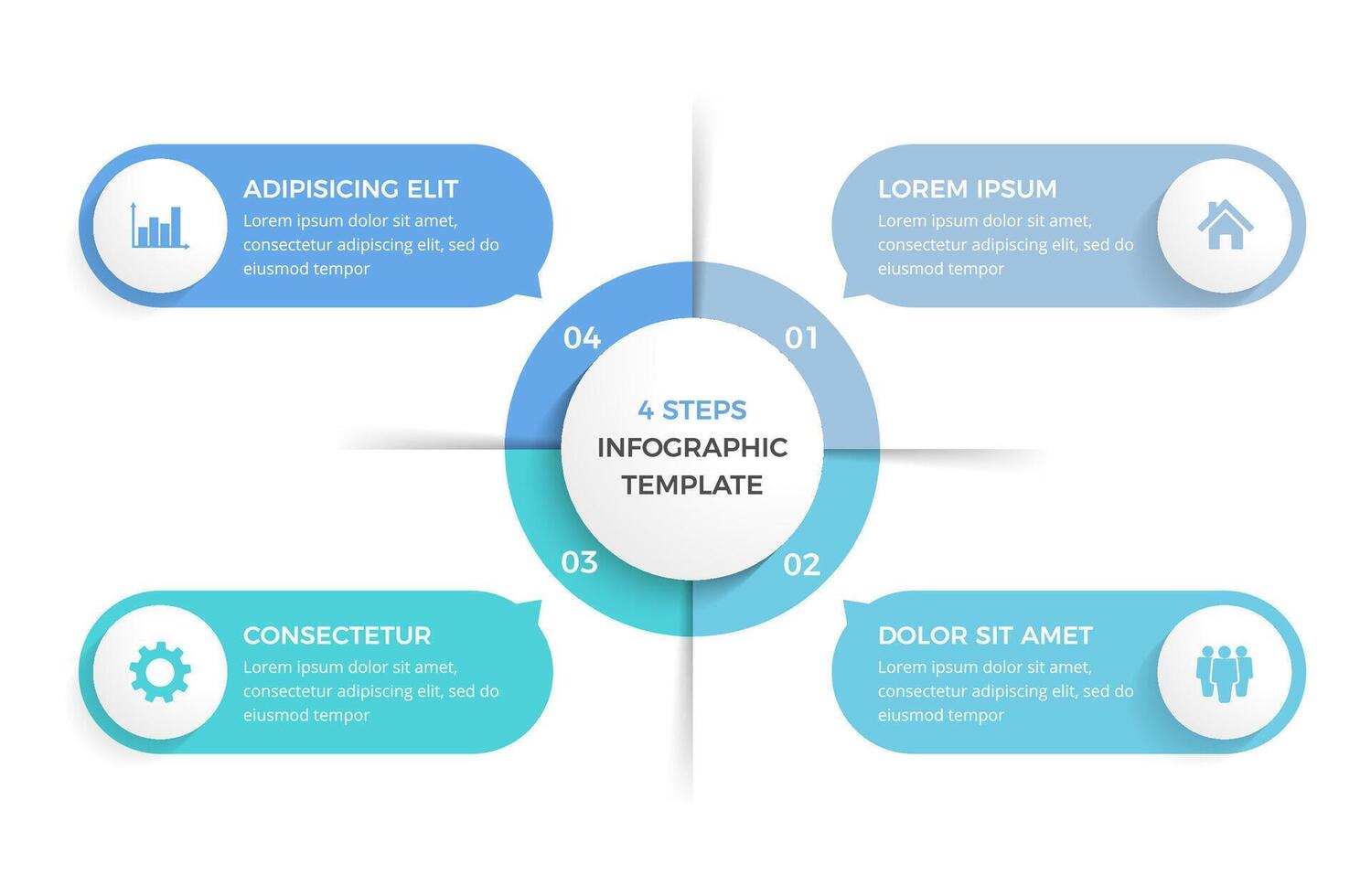 Circle Diagram with Four Elements vector