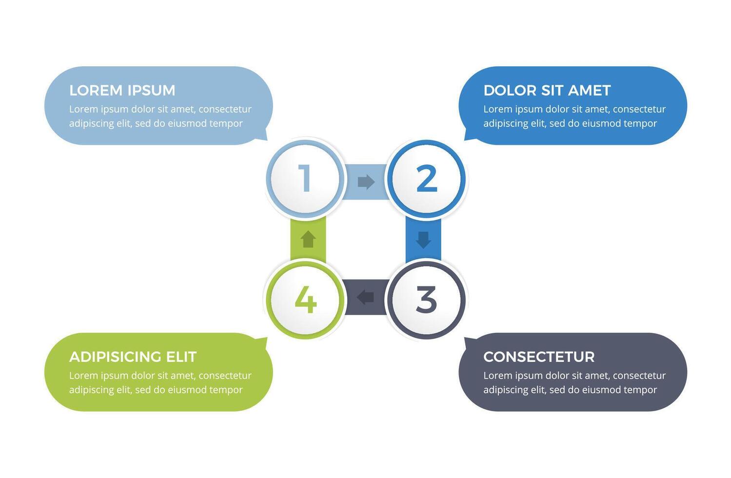 Circle diagram with 4 steps with place for your text, infographic template vector