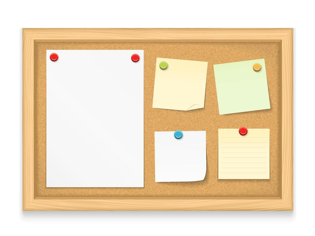 Bulletin Board with Paper Notes vector