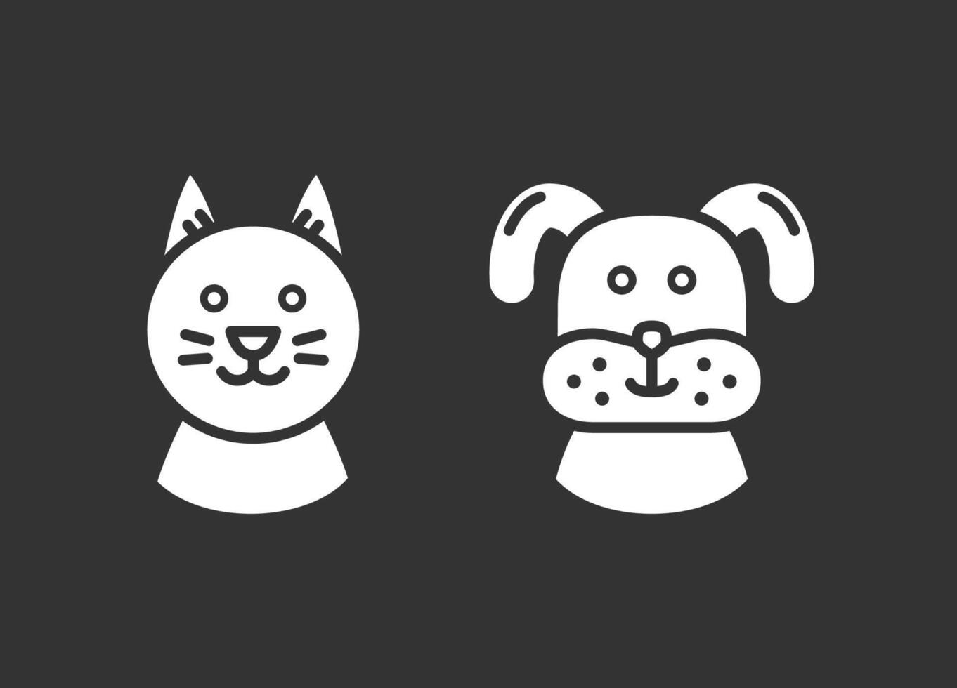 Cat and Dog Icons vector