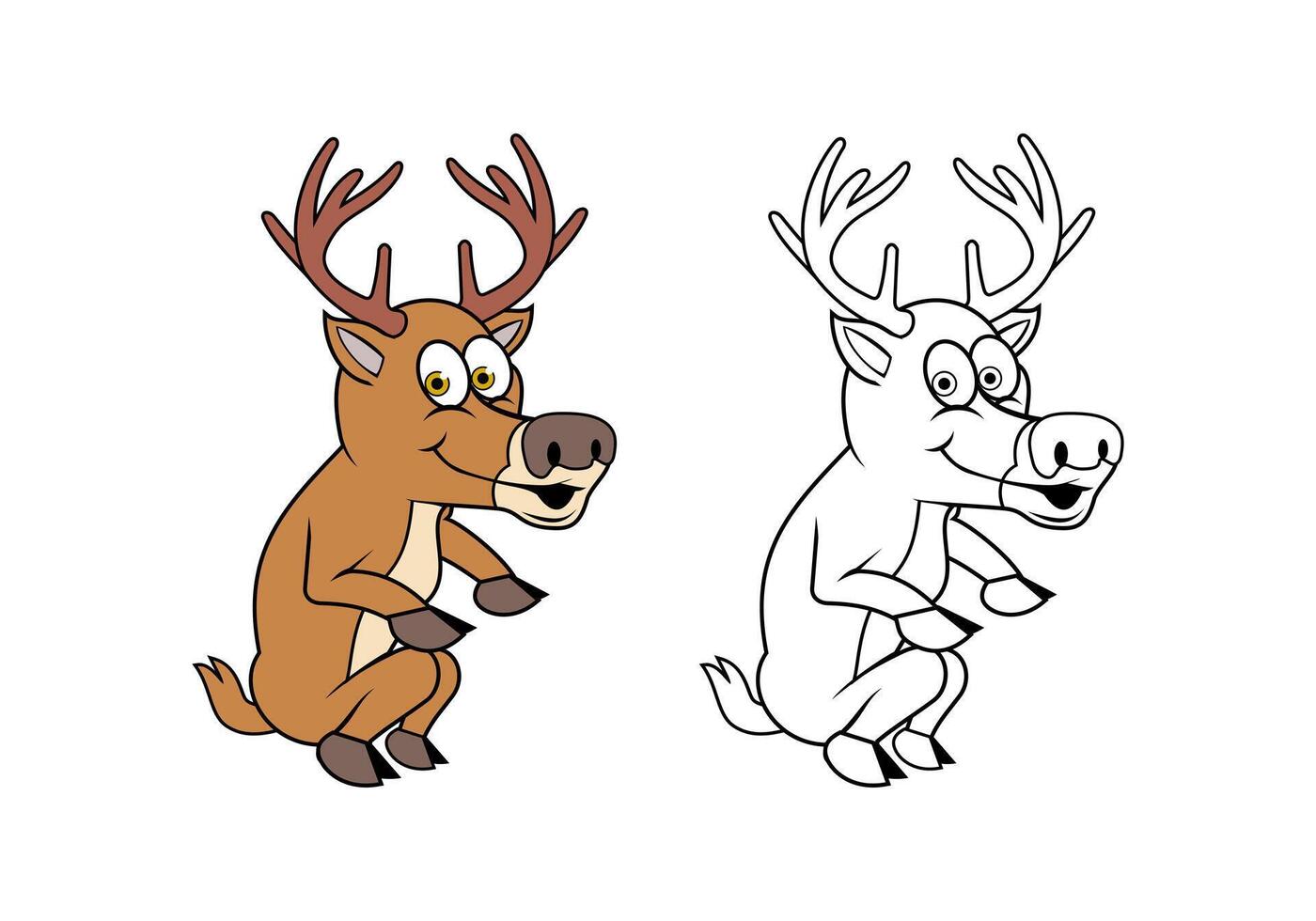 Deer Cartoon Character Design Illustration vector