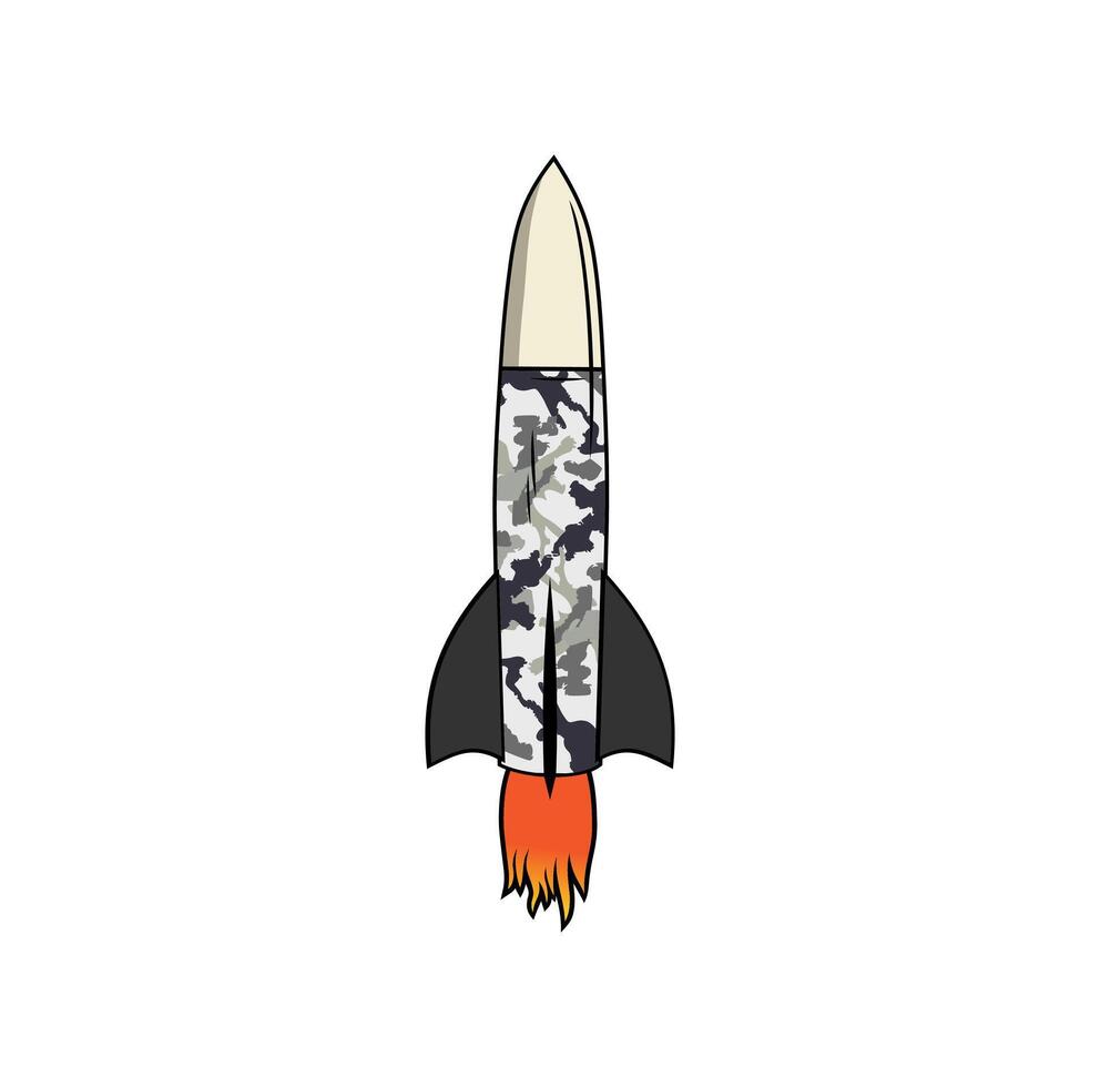 Rocket Army Cartoon Design Illustration vector