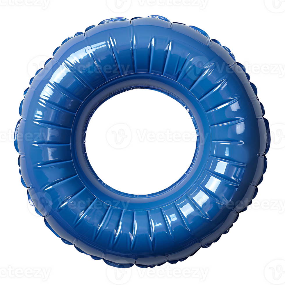 Blue pool float . Blue plastic pool float top view . Pool float for summertime activities and swimming in the ocean isolated. Inflatable pool float png