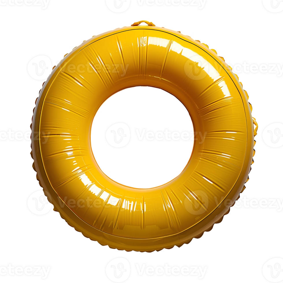 Yellow pool float . Yellow plastic pool float top view . Pool float for summertime activities and swimming in the ocean isolated. Inflatable pool float png