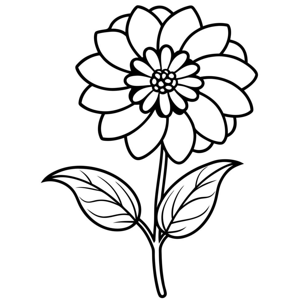 Plants with flower coloring pages. Flower outline vector