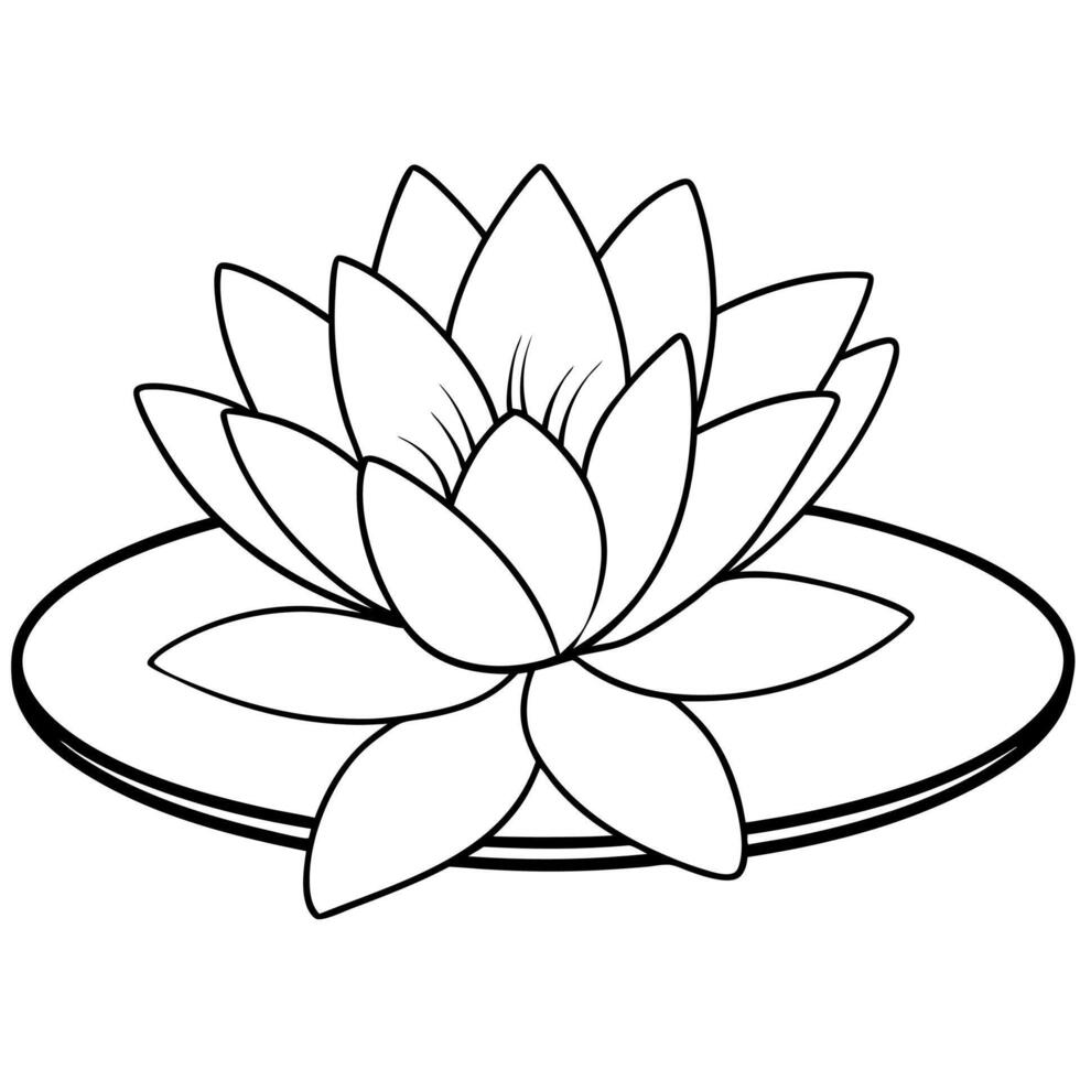Plants with flower coloring pages. Flower outline vector