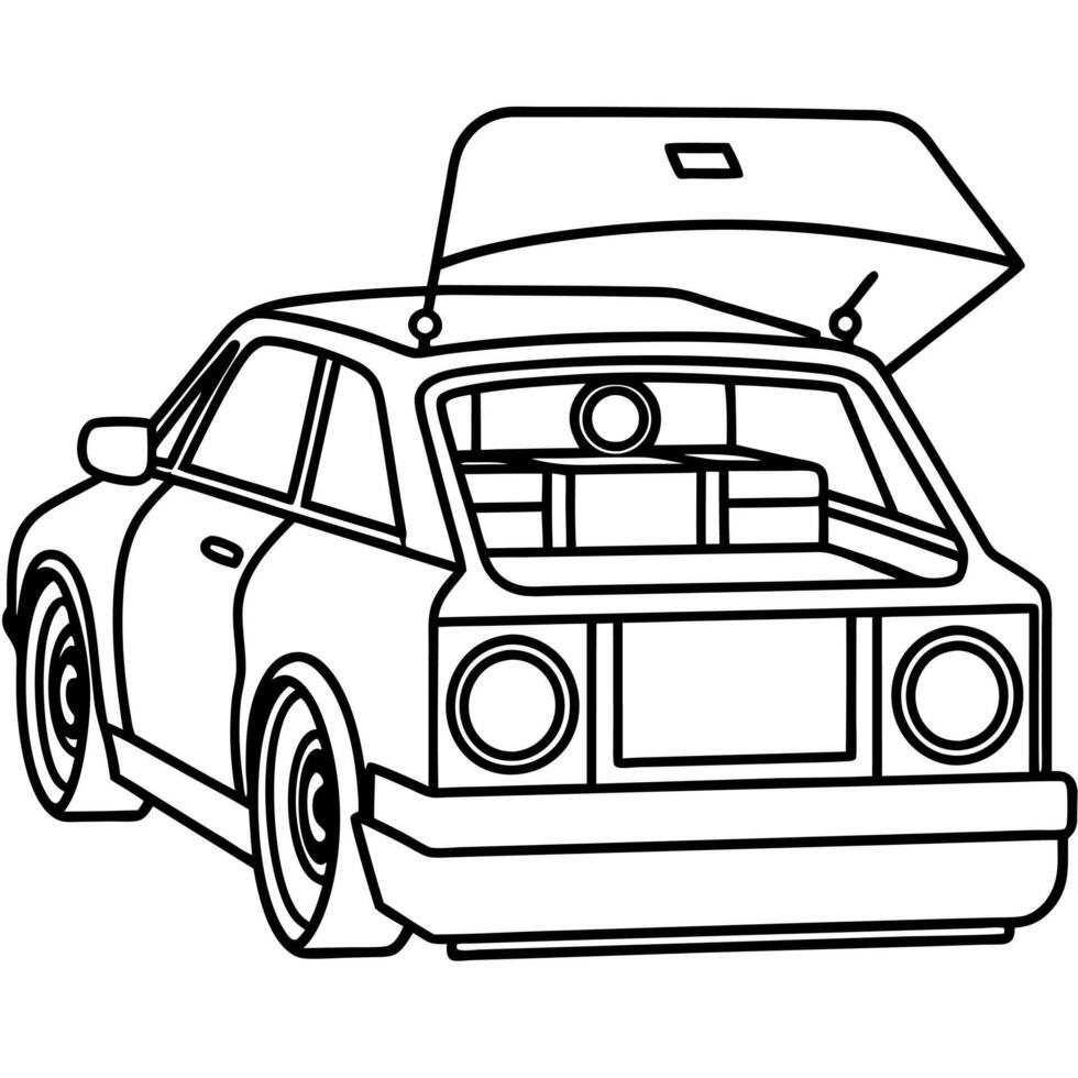 Modified car coloring pages vector