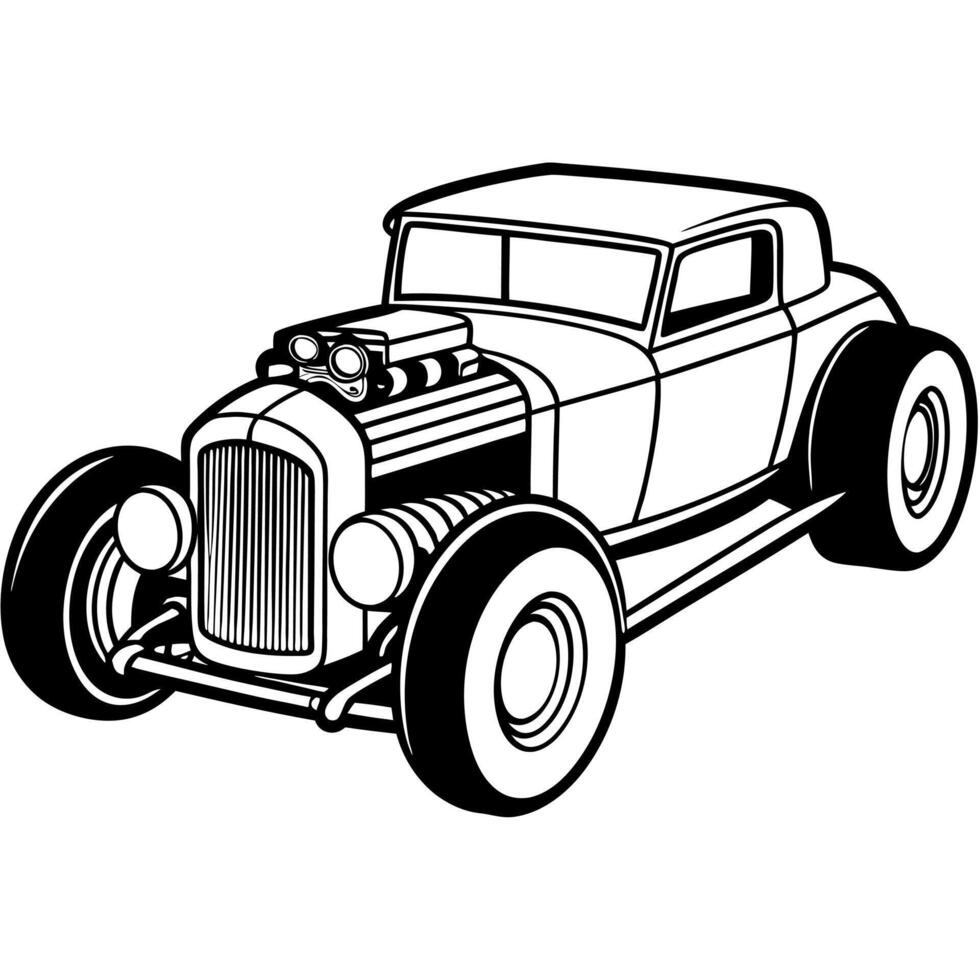 Modified car coloring pages vector