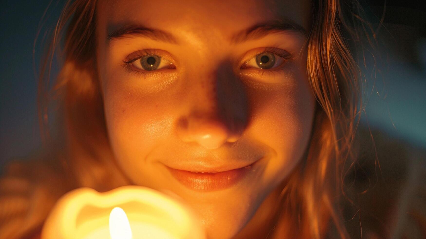 young adult woman looking at camera smiling photo