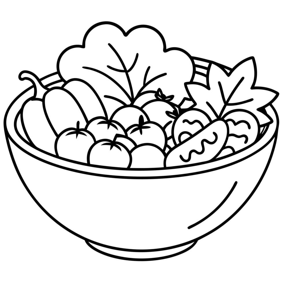 Delicious food line art for coloring book vector