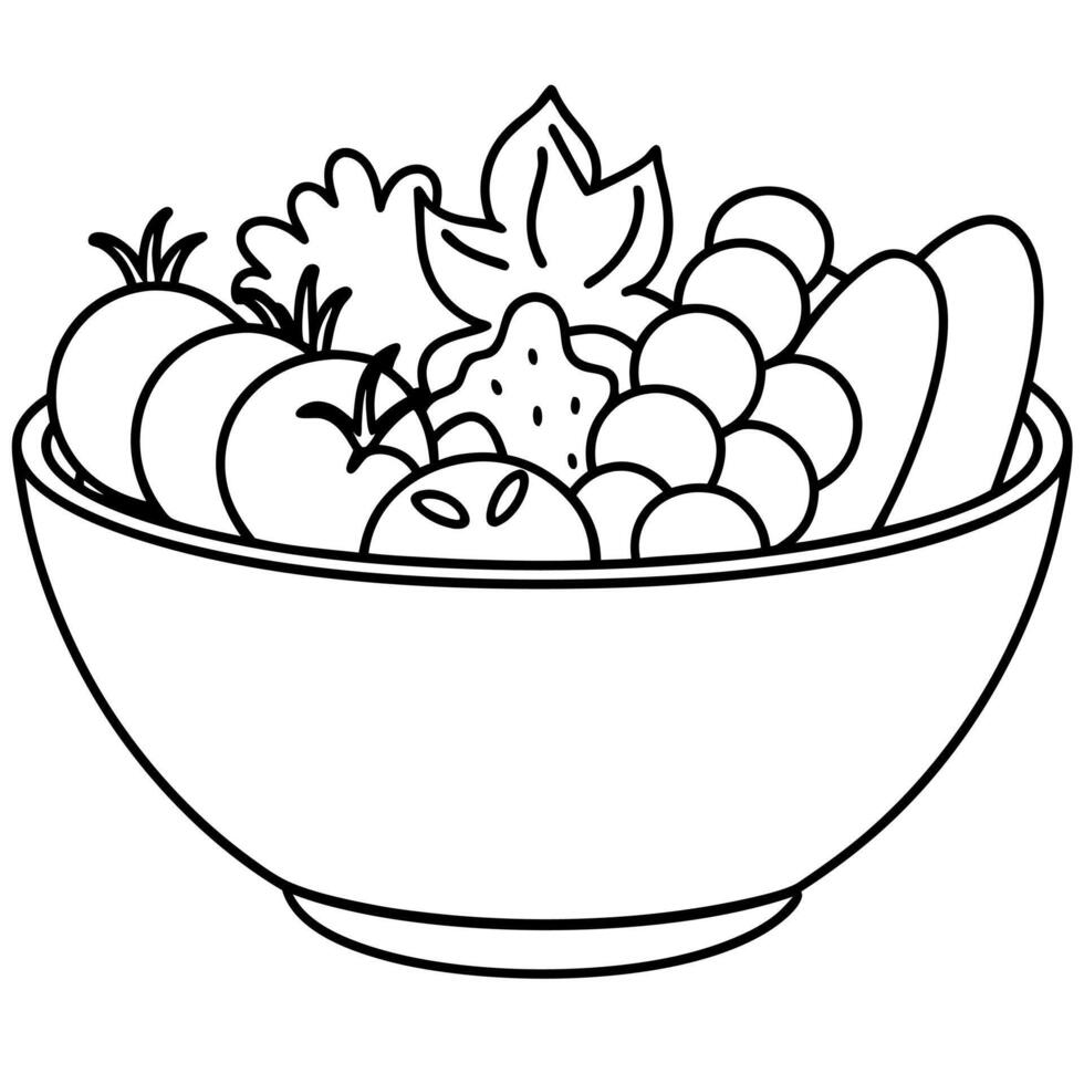 Delicious food line art for coloring book vector