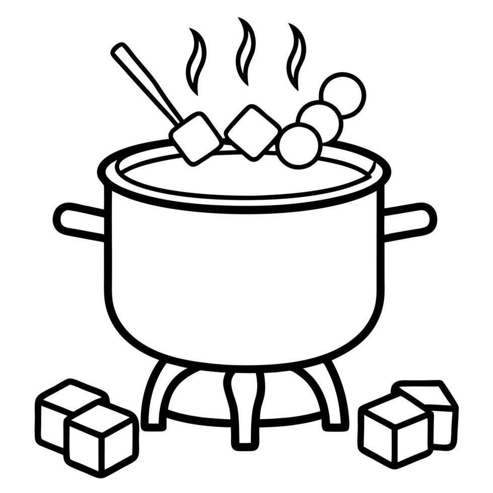 Delicious food line art for coloring book vector