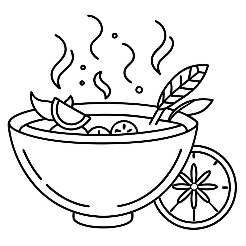 Delicious food line art for coloring book vector
