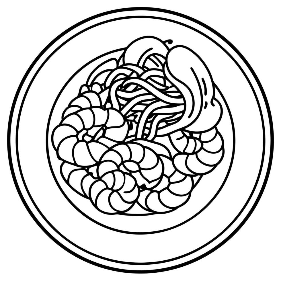Delicious food line art for coloring book vector