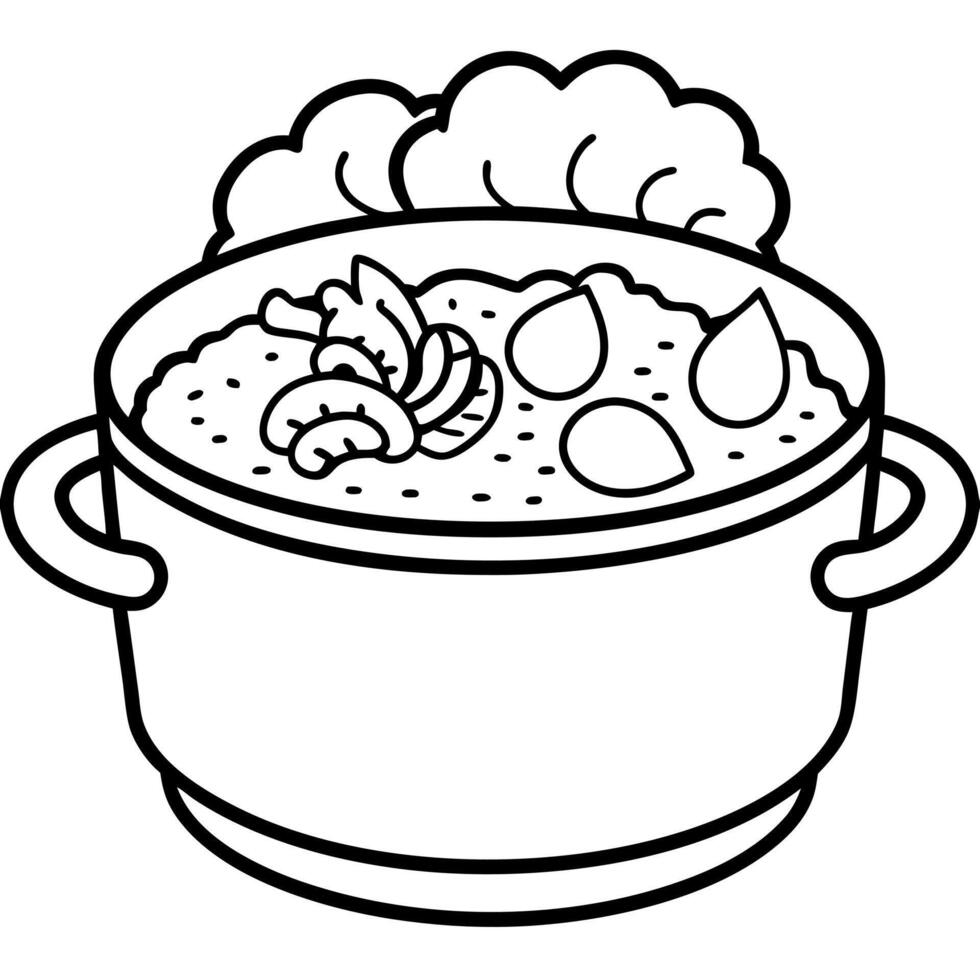 Delicious food line art for coloring book vector