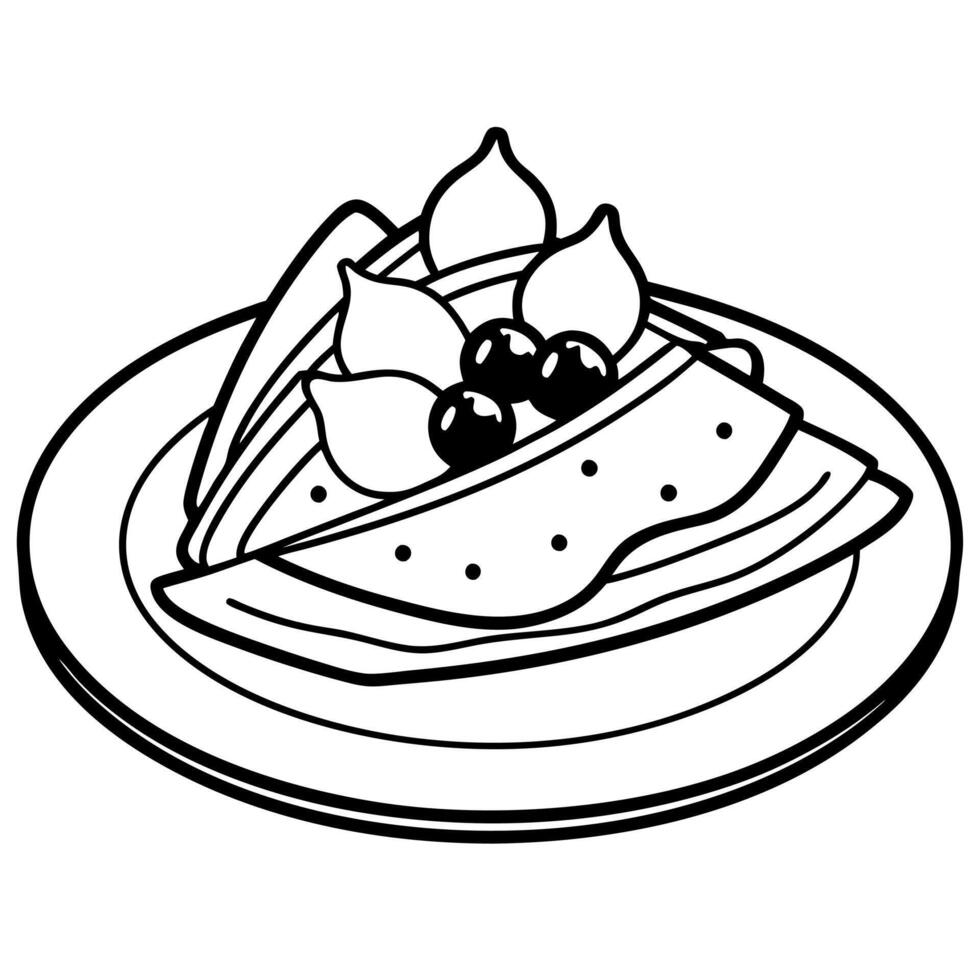 Delicious food line art for coloring book vector