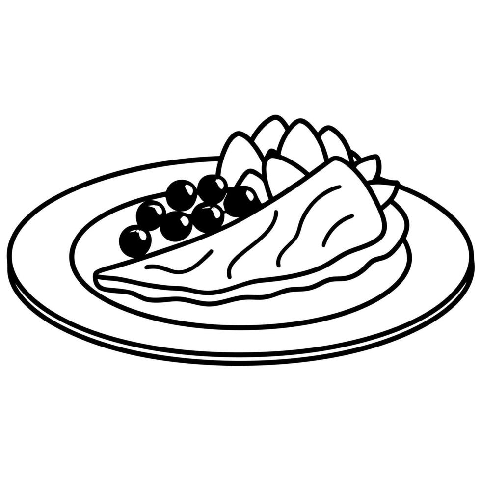 Delicious food line art for coloring book vector