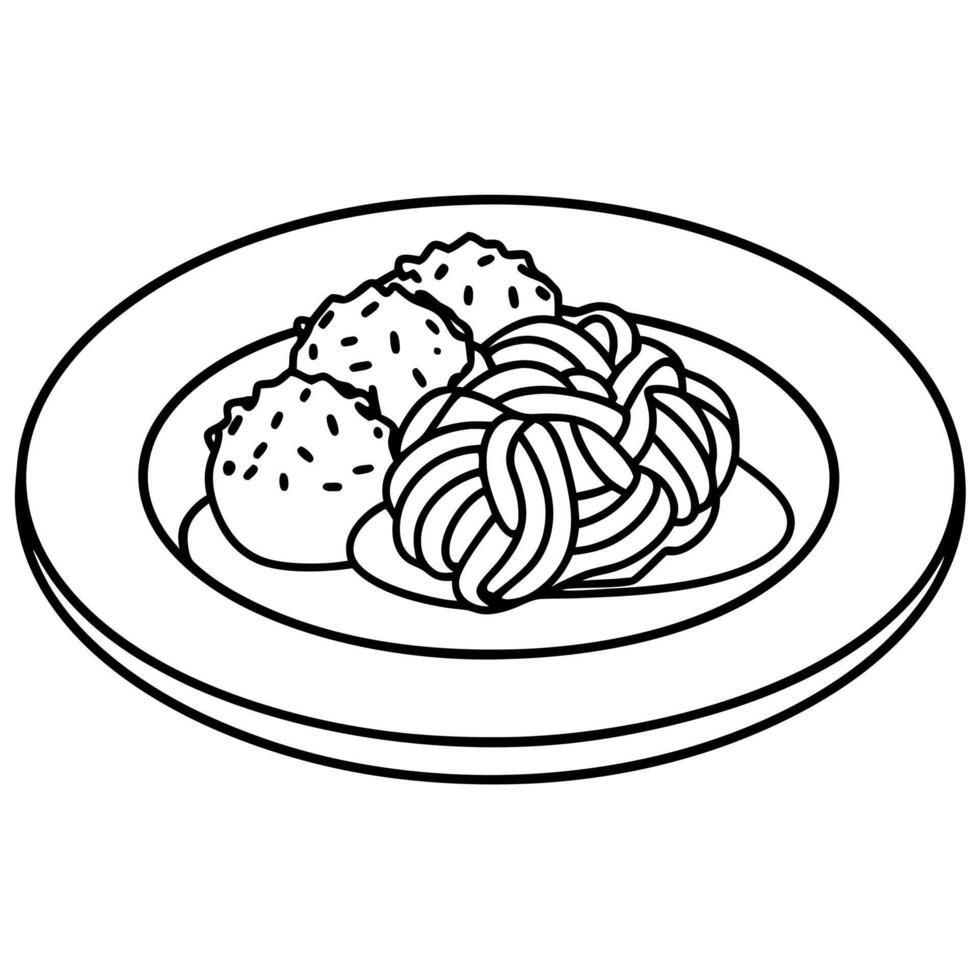 Delicious food line art for coloring book vector